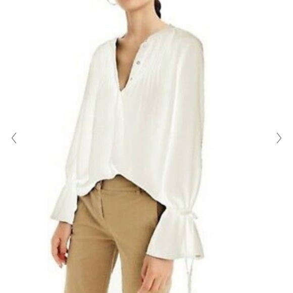 J.Crew Pintuck Tie Sleeve top pink XS - Picture 4 of 8